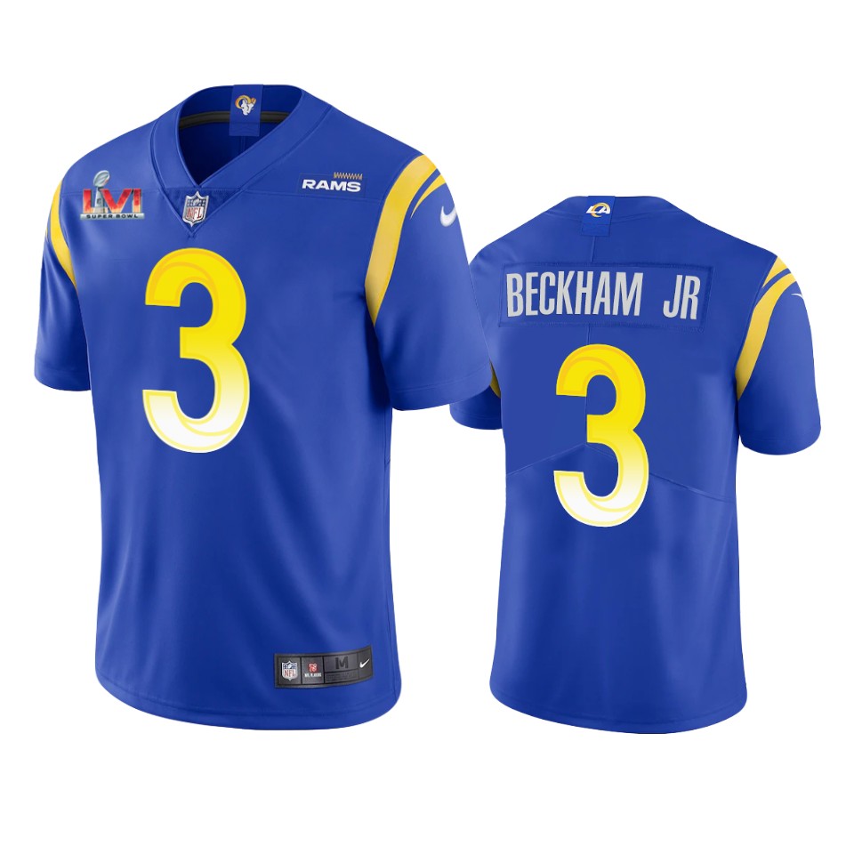 men's los angeles rams odell beckham jr. royal super bowl lvi limited jersey