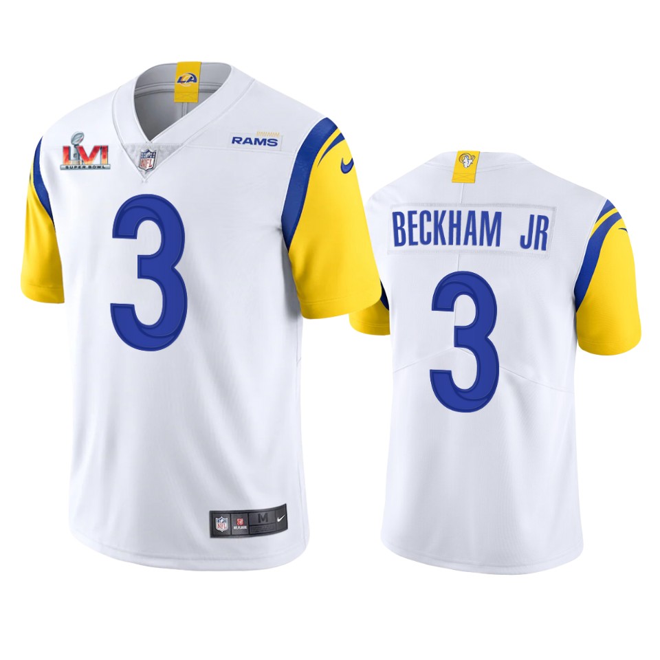men's los angeles rams odell beckham jr. white super bowl lvi limited jersey