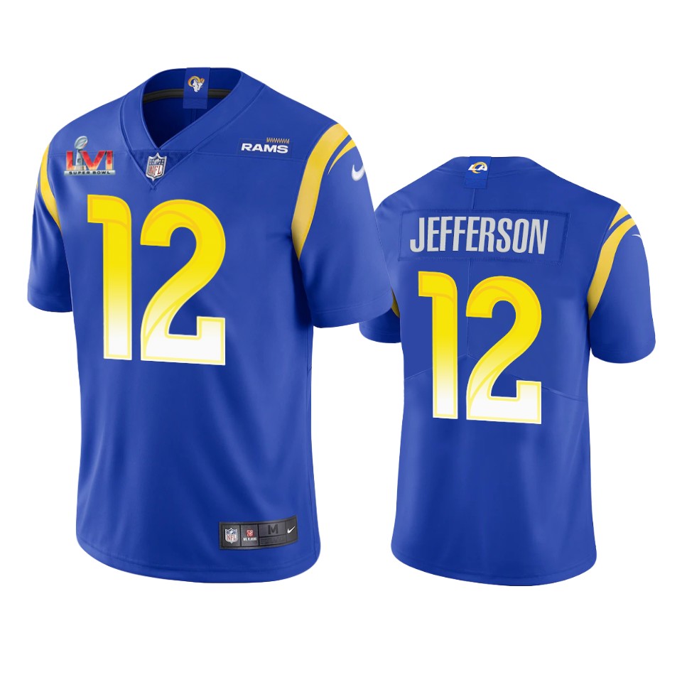 men's los angeles rams van jefferson royal super bowl lvi limited jersey