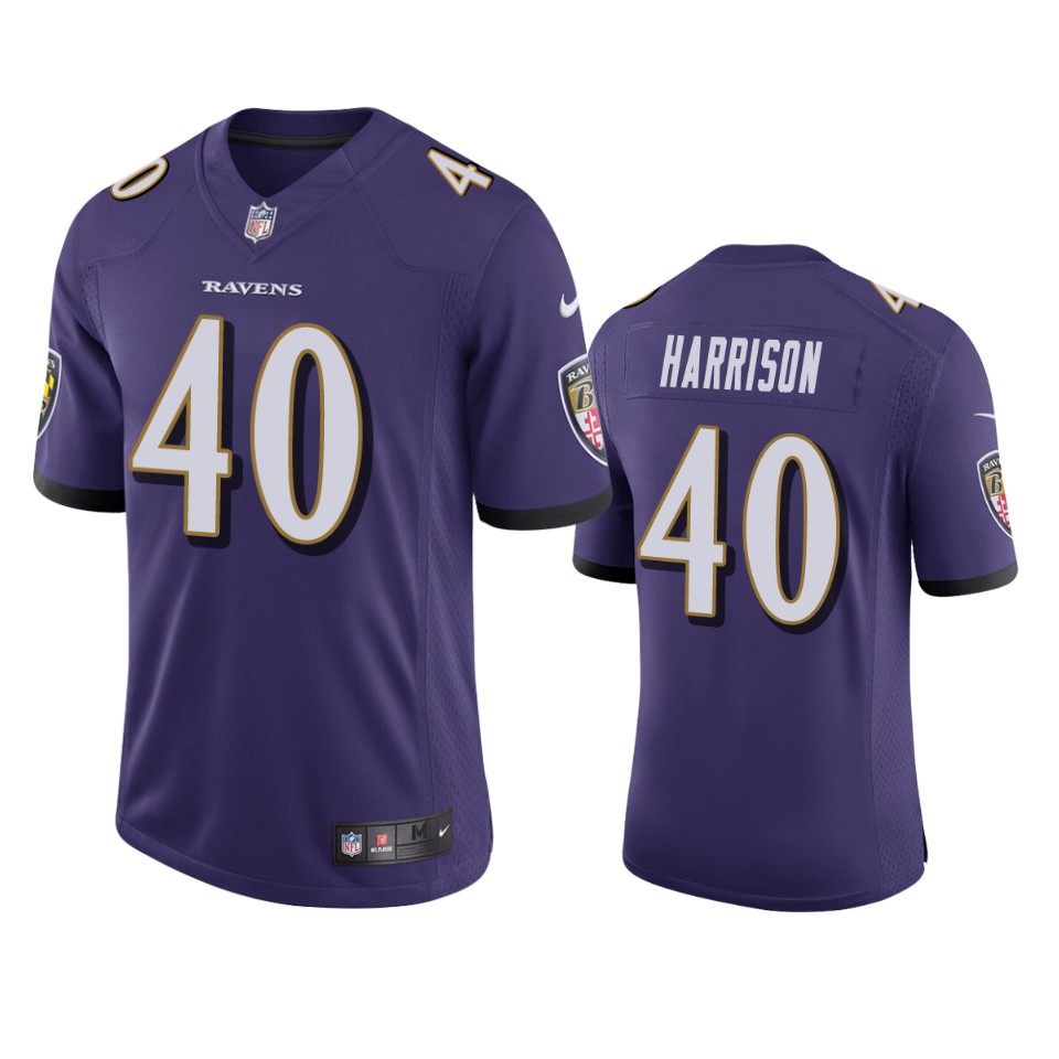 men's malik harrison ravens purple vapor jersey