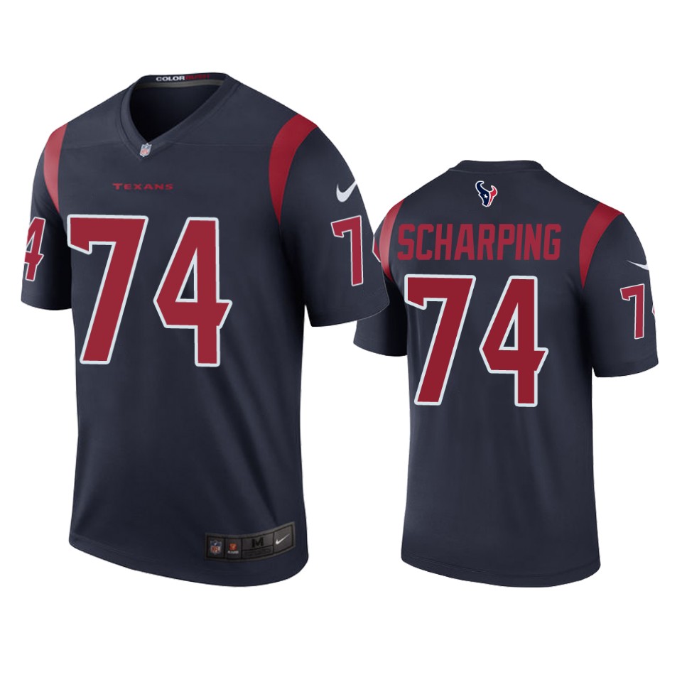 men's max scharping texans navy color rush legend jersey