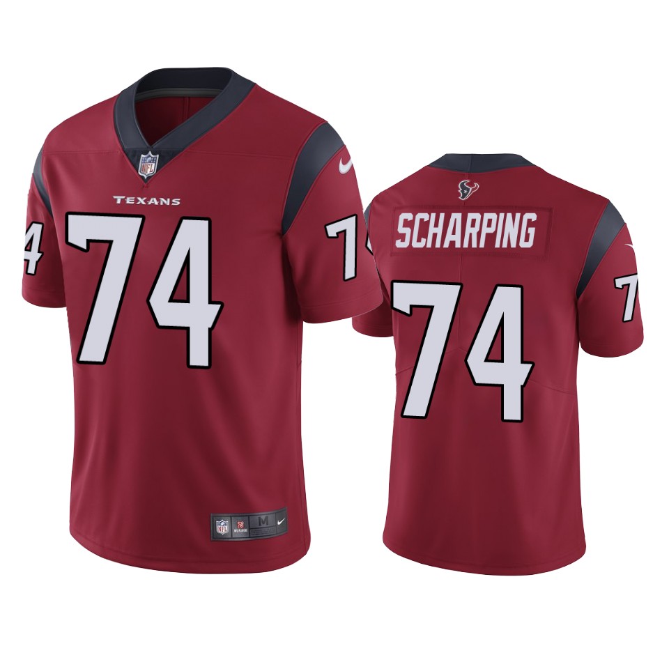 men's max scharping texans red vapor jersey