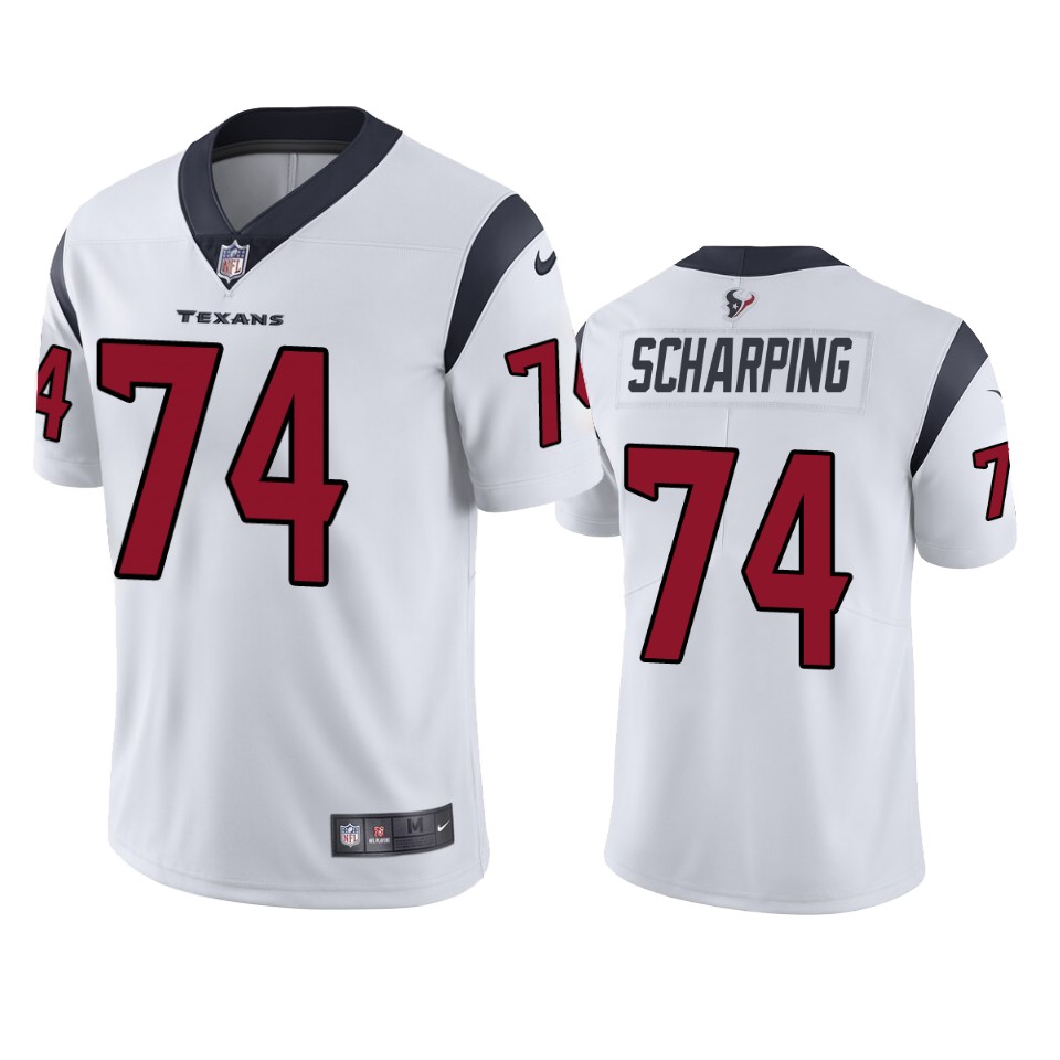 men's max scharping texans white vapor jersey
