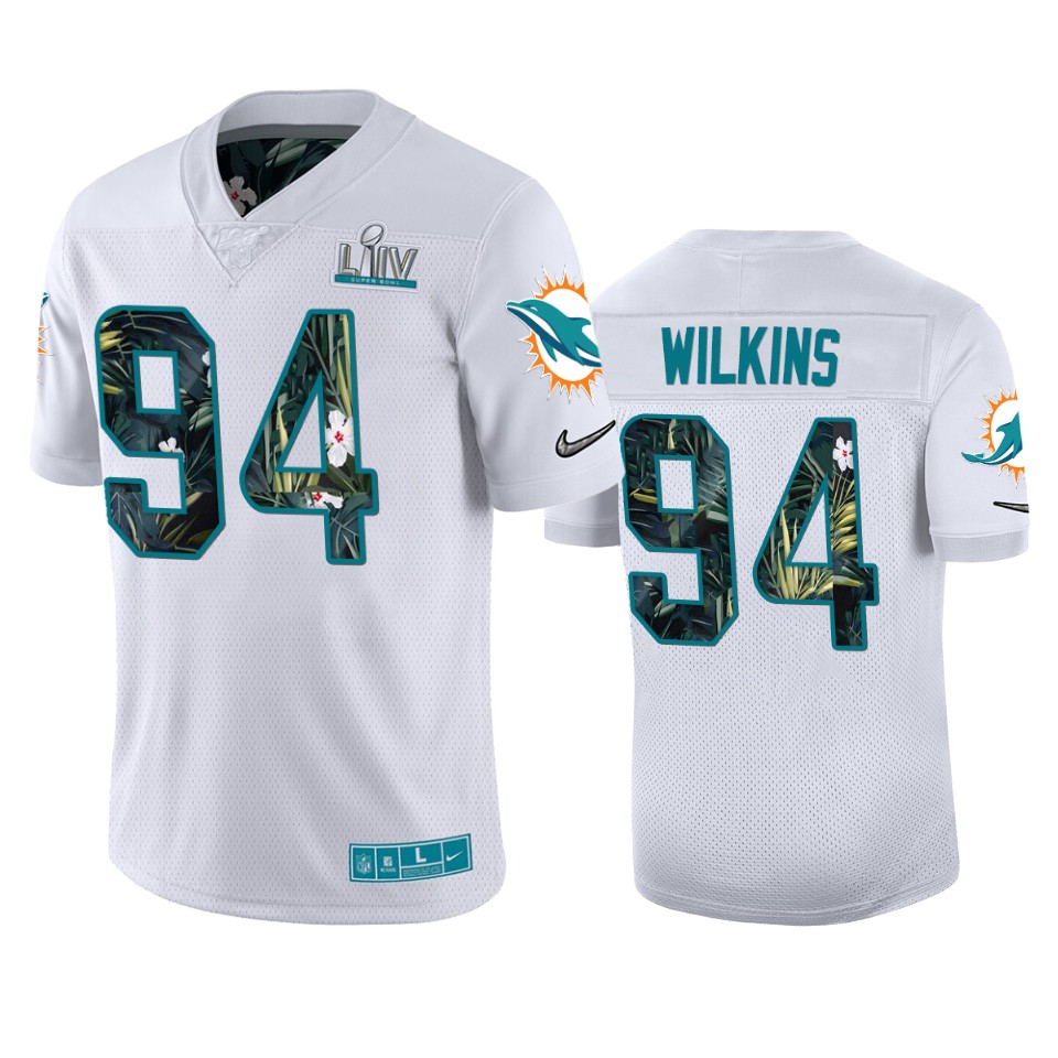 men's miami dolphins christian wilkins white super bowl liv jersey