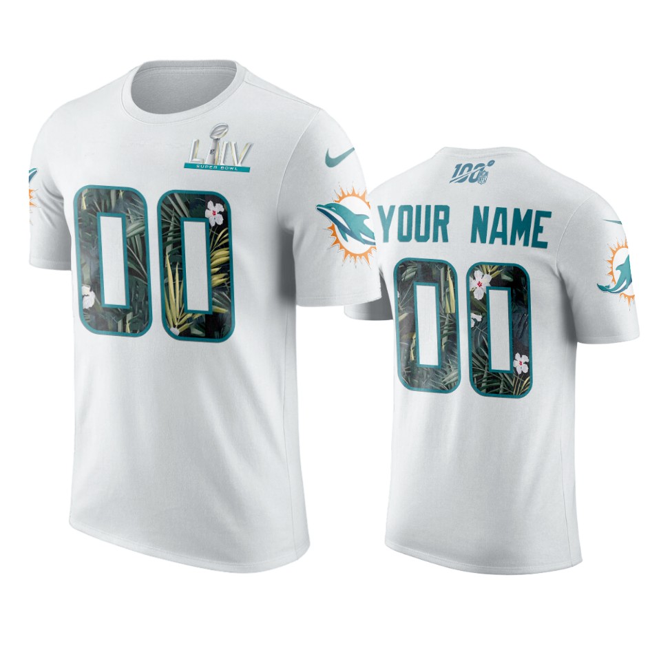 men's miami dolphins custom white super bowl liv t shirt