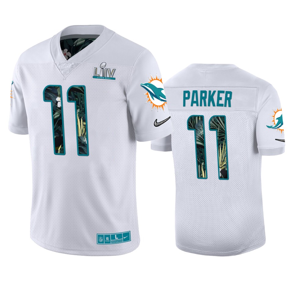 men's miami dolphins devante parker white super bowl liv jersey