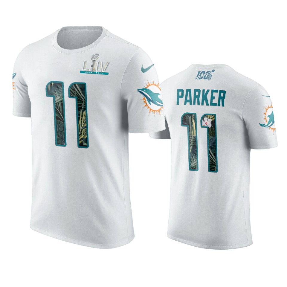 men's miami dolphins devante parker white super bowl liv t shirt