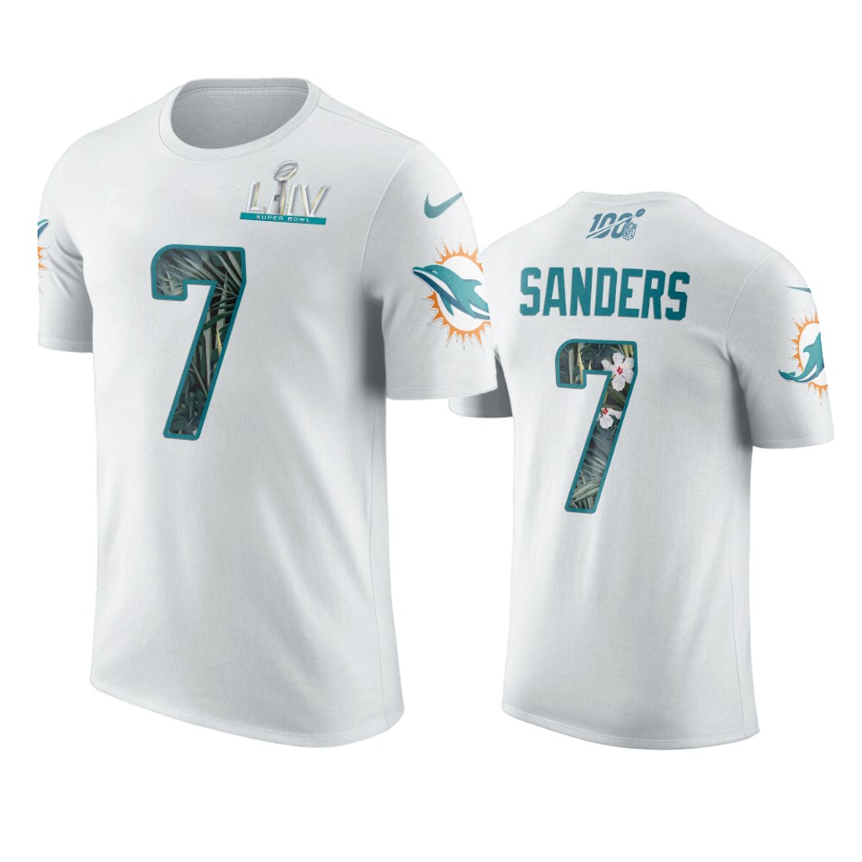 men's miami dolphins jason sanders white super bowl liv t shirt