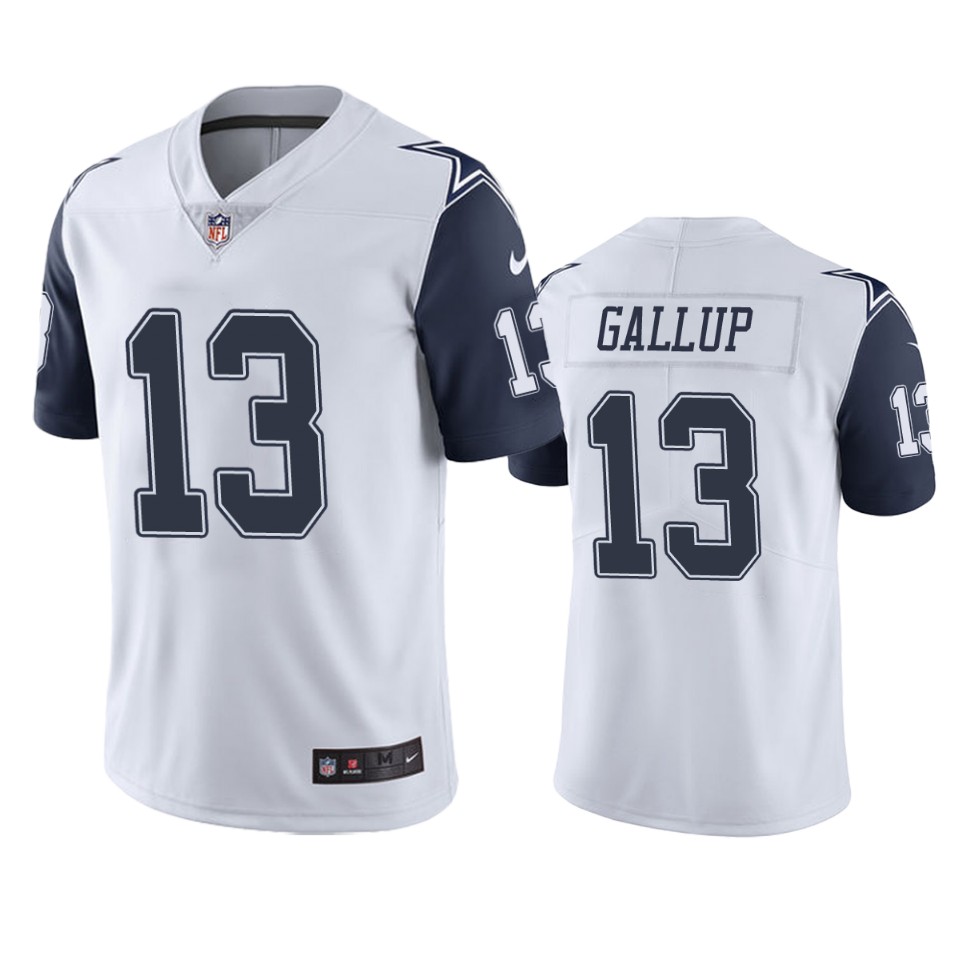 men's michael gallup cowboys white color rush limited jersey