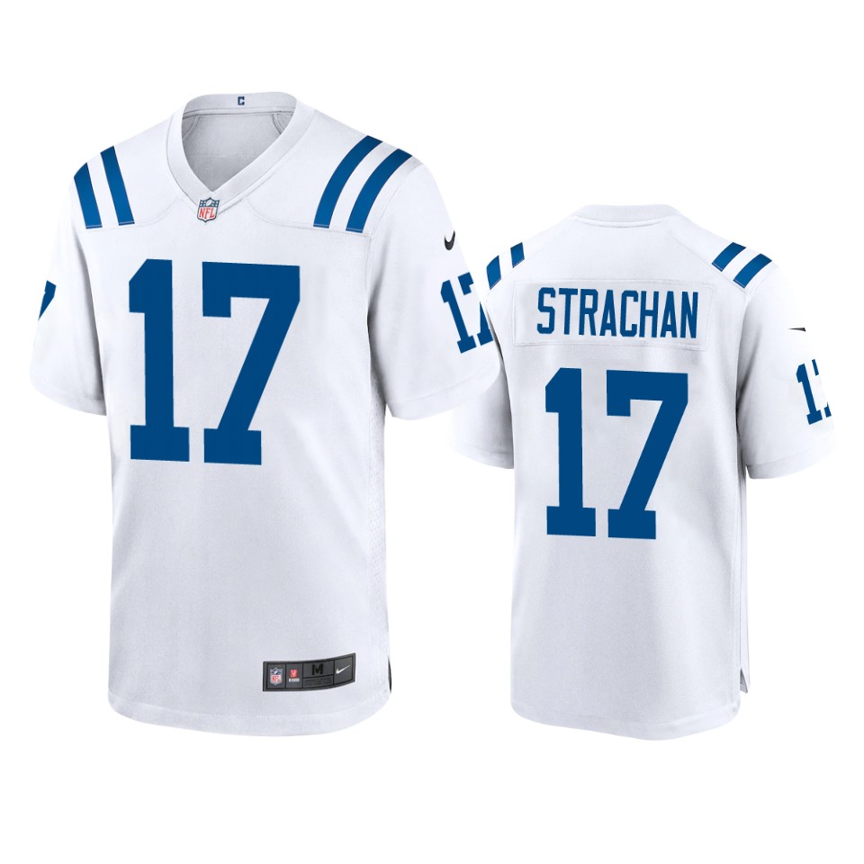 men's mike strachan colts white game jersey
