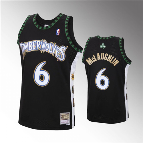 Minnesota Timberwolves Jordan McLaughlin Hardwood Classics Black stitched Jersey #6