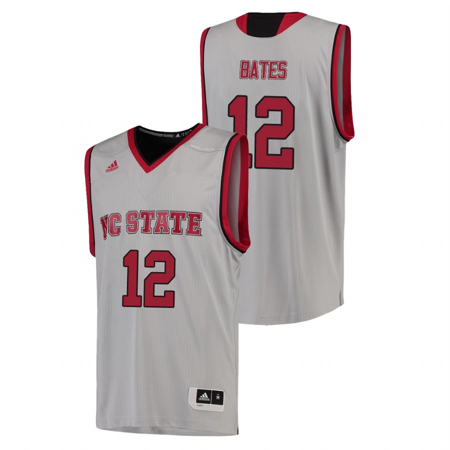 men's nc state wolfpack manny bates college basketball gray replica jersey