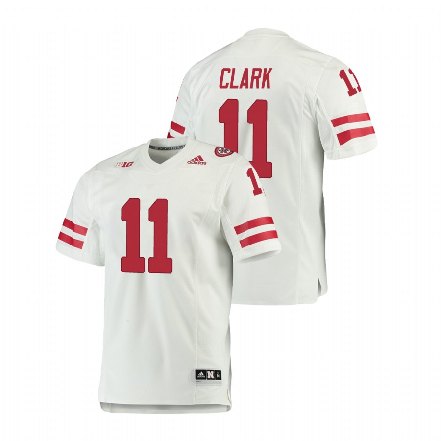 men's nebraska cornhuskers braxton clark football premier white jersey