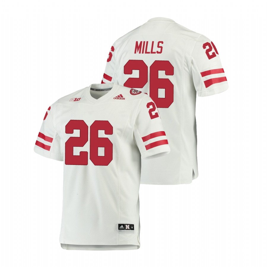 men's nebraska cornhuskers dedrick mills white premier football jersey