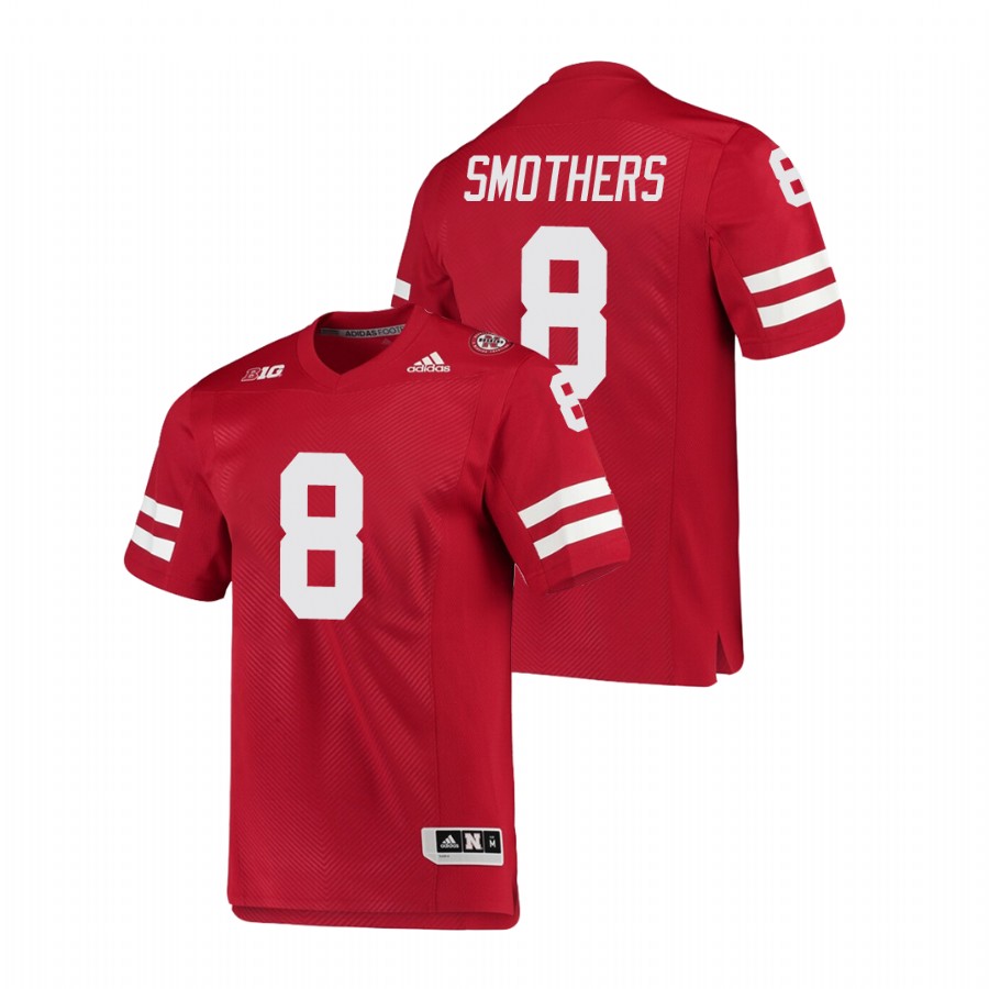 men's nebraska cornhuskers logan smothers football premier scarlet jersey
