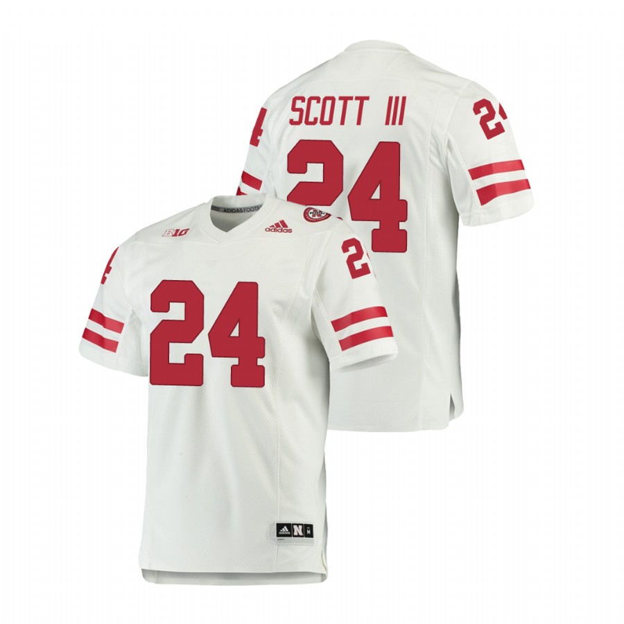 men's nebraska cornhuskers marvin scott iii white premier football jersey