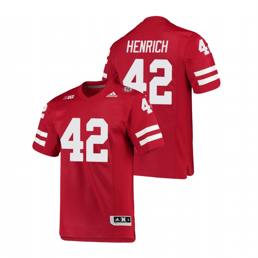 men's nebraska cornhuskers nick henrich football premier scarlet jersey