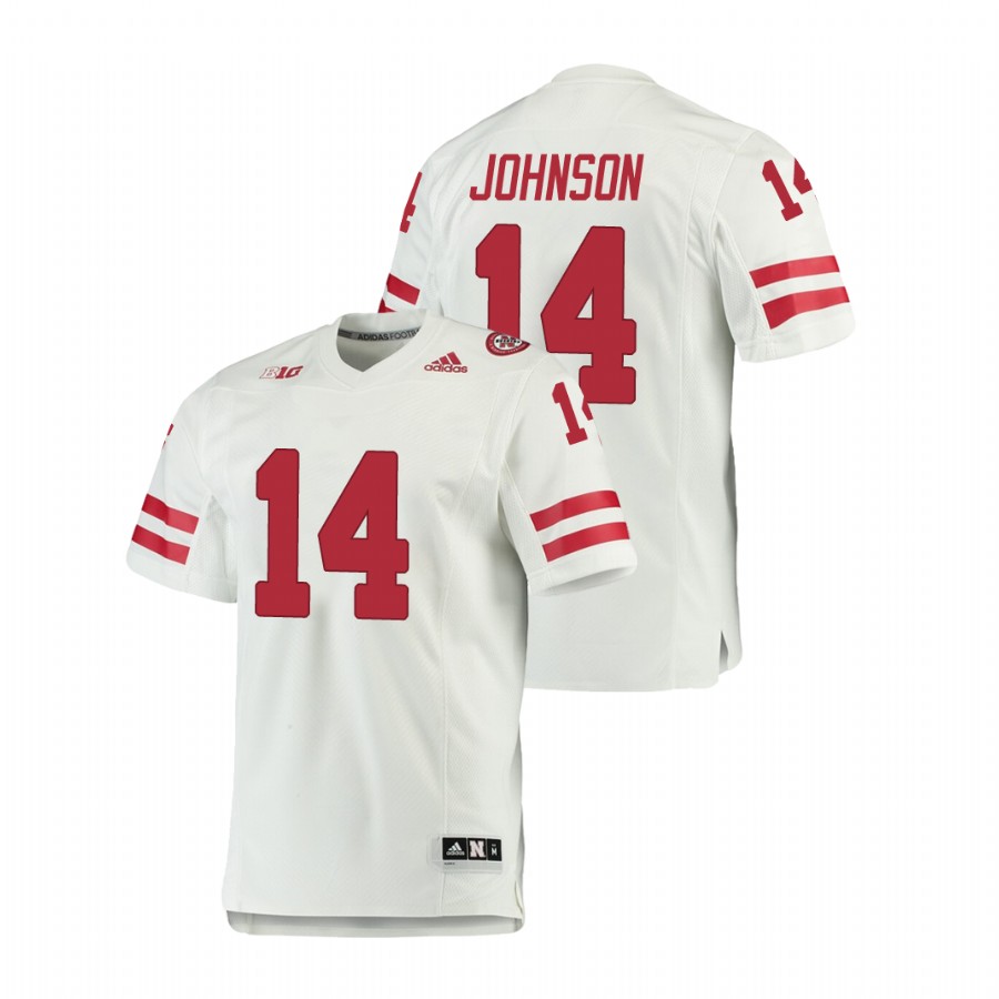 men's nebraska cornhuskers rahmir johnson white premier football jersey
