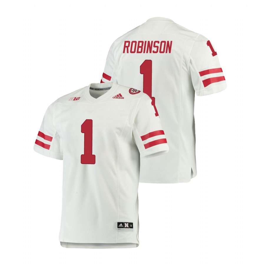 men's nebraska cornhuskers wan'dale robinson white premier football jersey