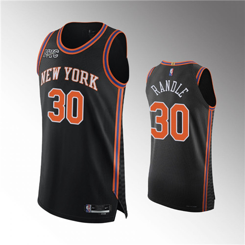 New York Knicks Julius Randle 2021-22 75th Anniversary Authentic City Black stitched Jersey #30