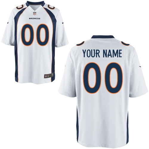 men's denver broncos customized game white jerseys