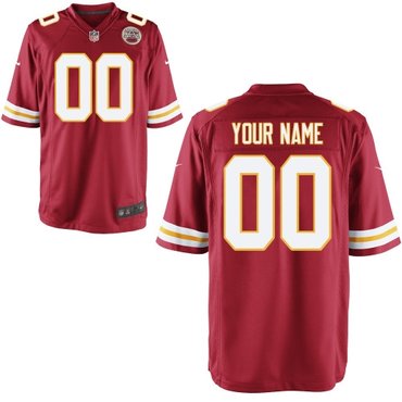 men's kansas city chiefs customized game team color jerseys