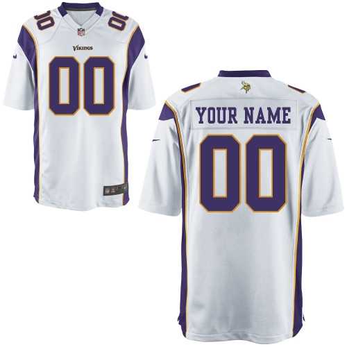 men's minnesota vikings customized game white jerseys