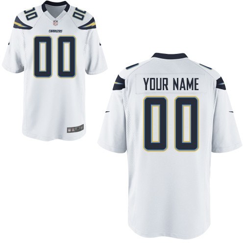 men's san diego chargers customized game white jerseys