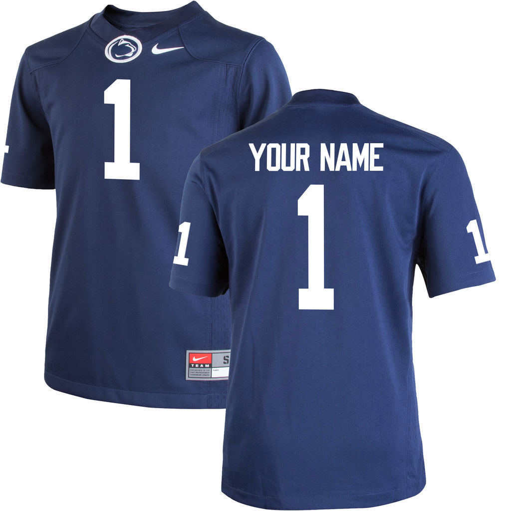 men's nittany lions navy 1 custom college football custom jersey