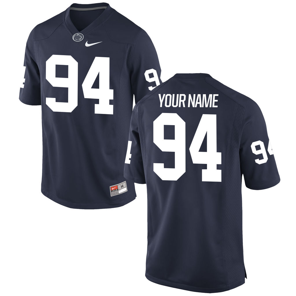men's nittany lions navy 94 custom college football custom jersey