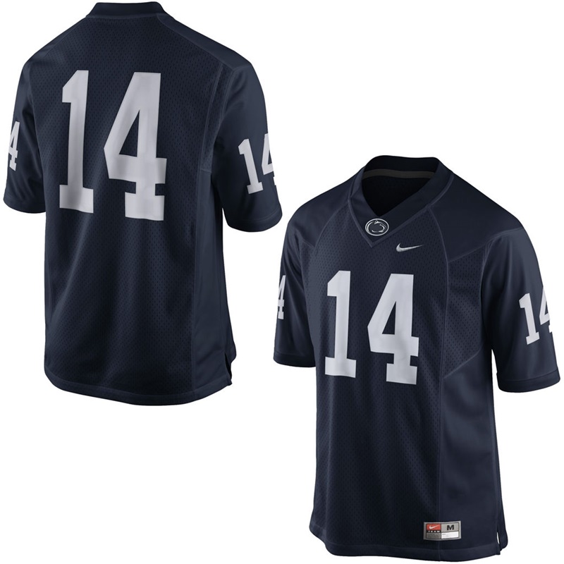 men's nittany lions navy blue 14 limited football jersey