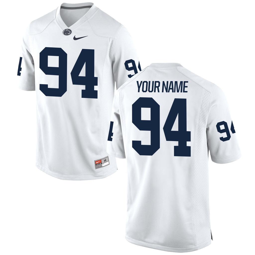 men's nittany lions white 94 custom college football custom jersey