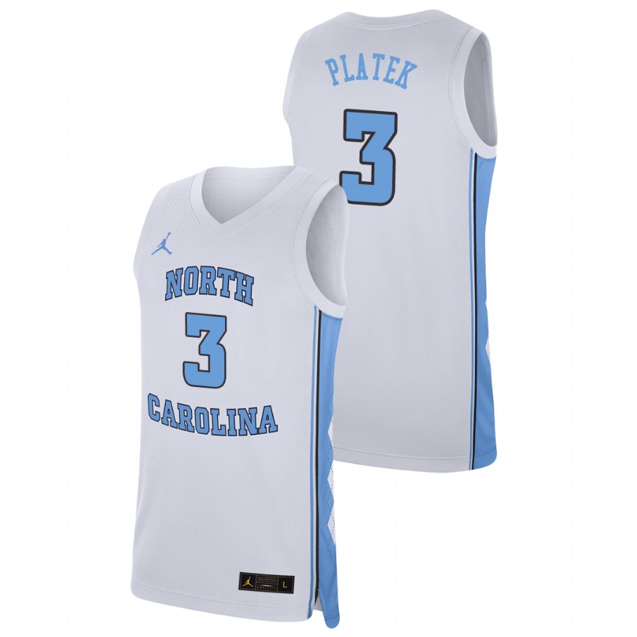 men's north carolina tar heels andrew platek college basketball replica white jersey
