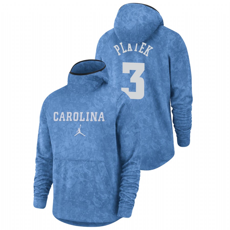 men's north carolina tar heels andrew platek team logo pullover carolina blue basketball spotlight hoodie