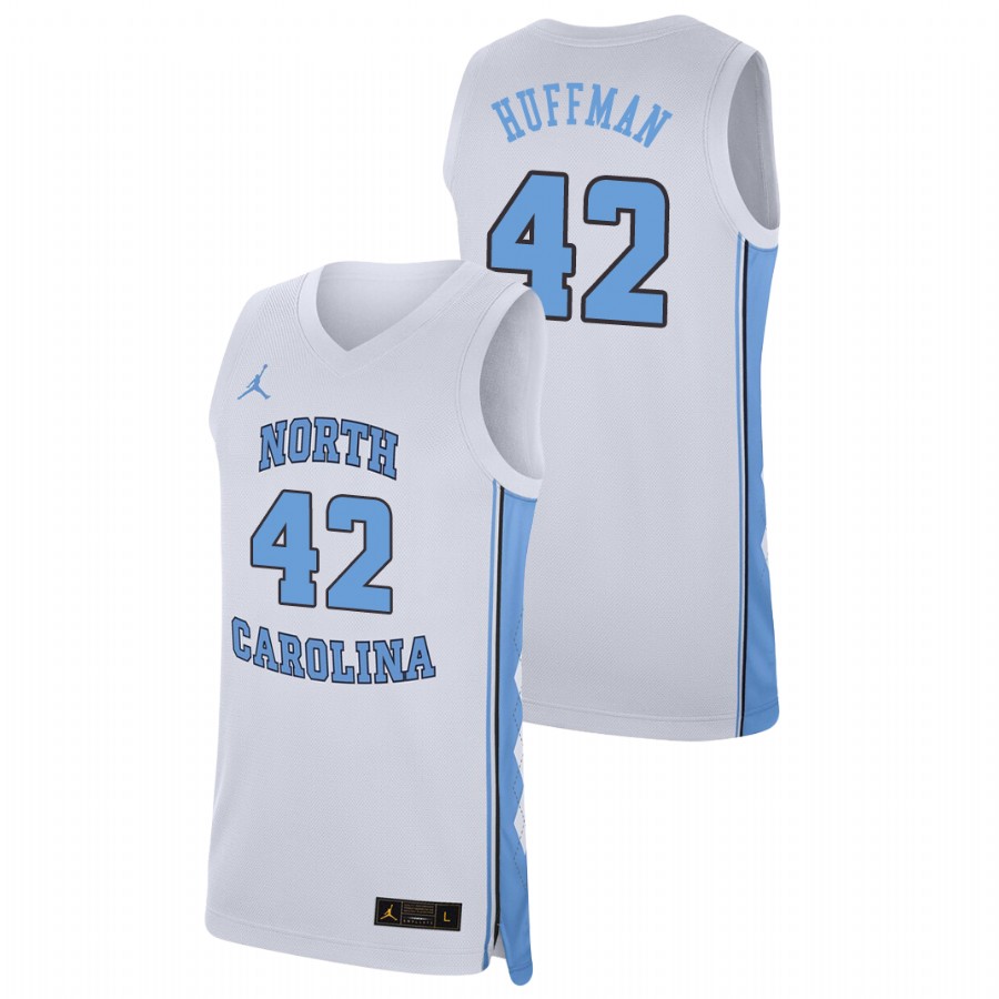 men's north carolina tar heels brandon huffman college basketball replica white jersey