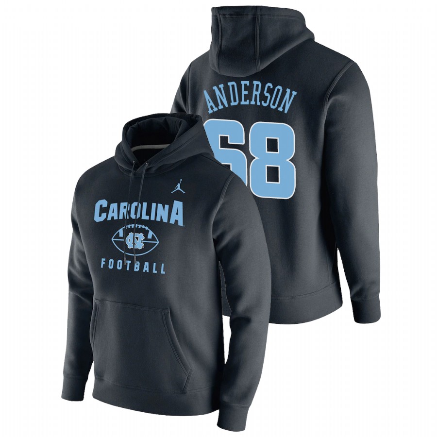 men's north carolina tar heels brian anderson pullover football black oopty oop hoodie