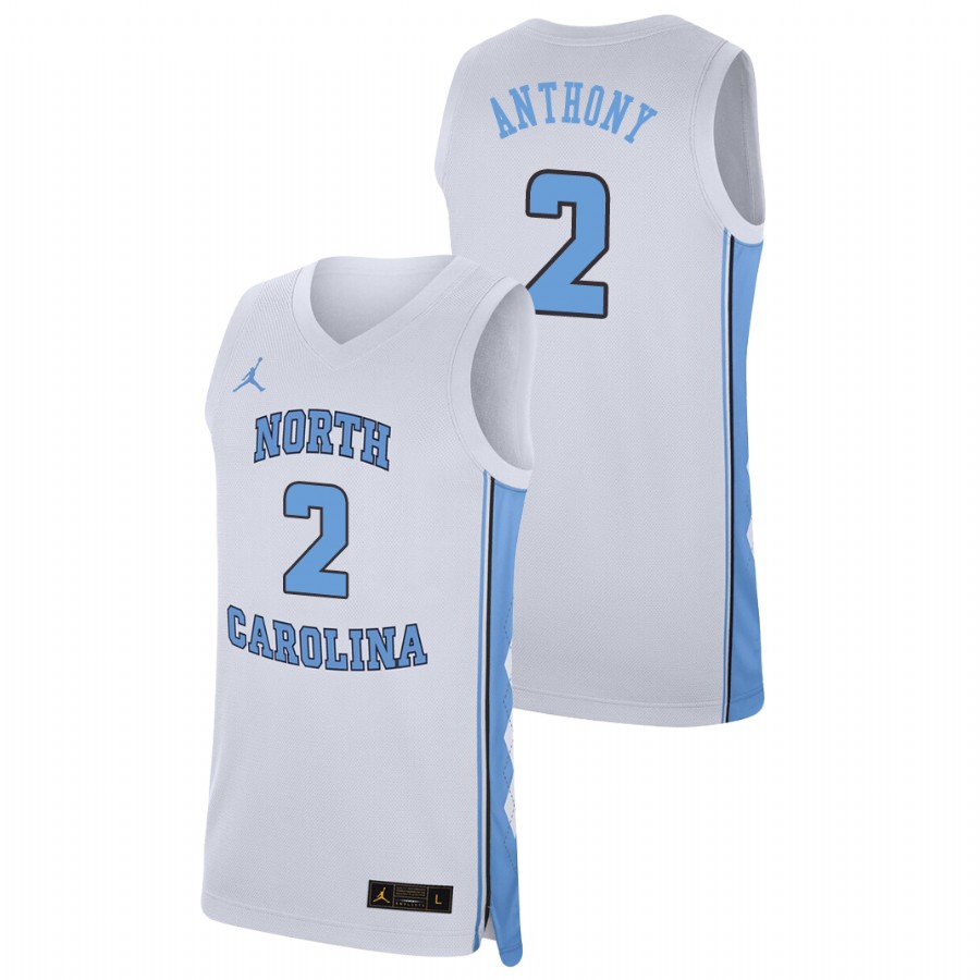 men's north carolina tar heels cole anthony college basketball replica white jersey