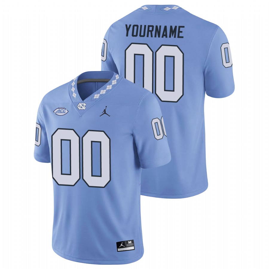 men's north carolina tar heels custom carolina blue replica football game jersey