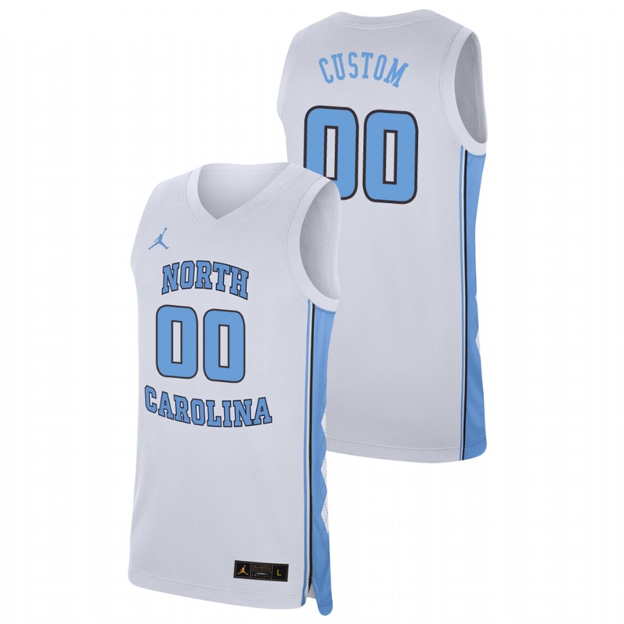 men's north carolina tar heels custom college basketball replica white jersey