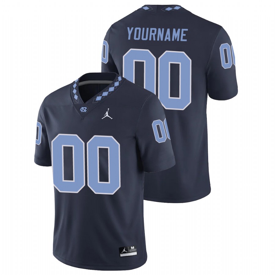 men's north carolina tar heels custom navy college football game jersey