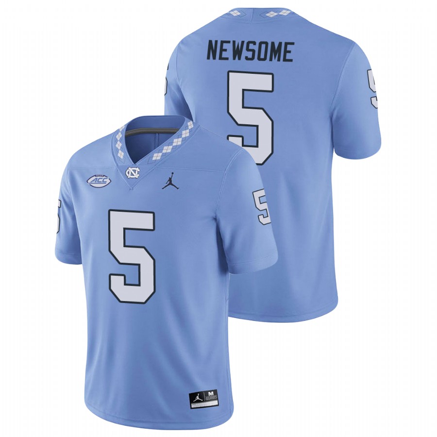 men's north carolina tar heels dazz newsome carolina blue replica football game jersey
