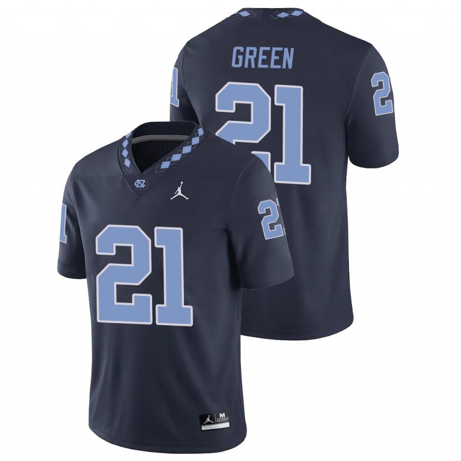 men's north carolina tar heels elijah green navy college football game jersey