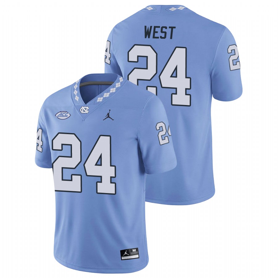 men's north carolina tar heels ethan west carolina blue replica football game jersey