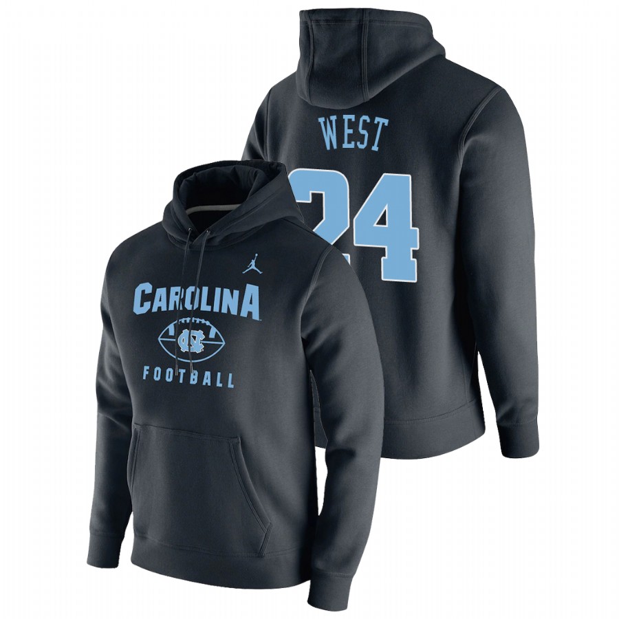 men's north carolina tar heels ethan west pullover football black oopty oop hoodie