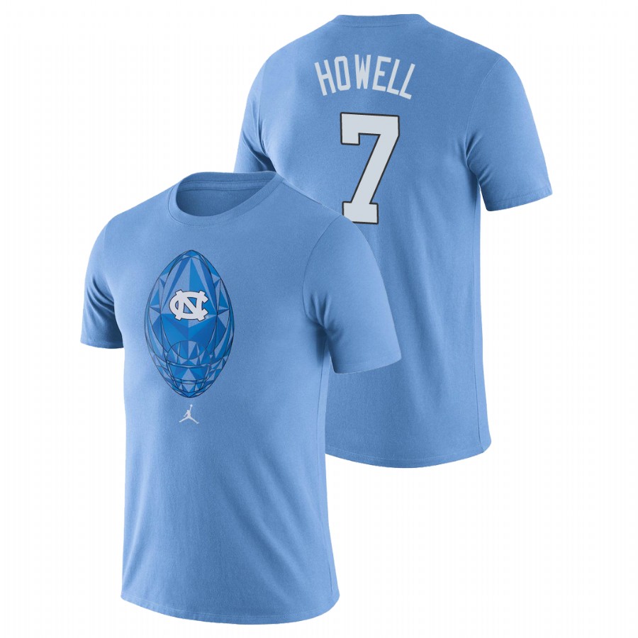 men's north carolina tar heels football icon legend sam howell carolina blue t shirt
