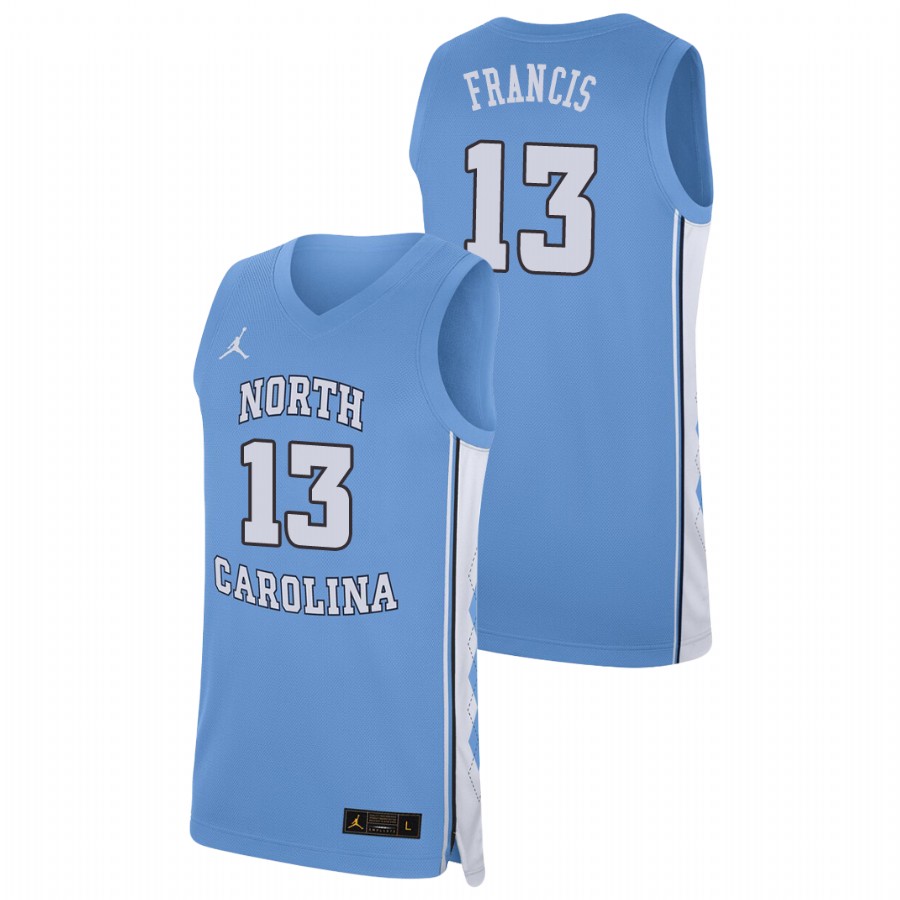 men's north carolina tar heels jeremiah francis replica college basketball carolina blue jersey