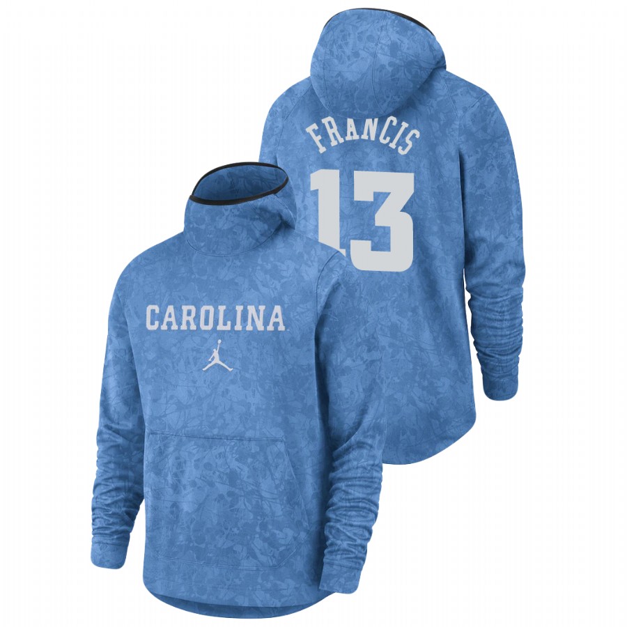 men's north carolina tar heels jeremiah francis team logo pullover carolina blue basketball spotlight hoodie