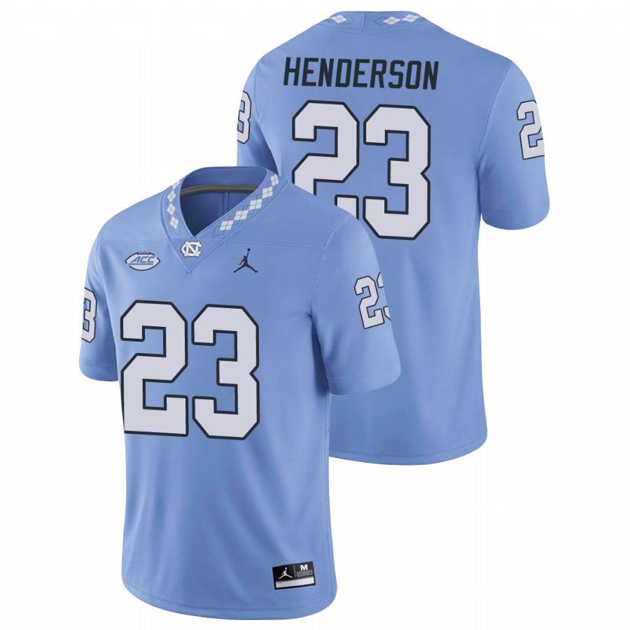 men's north carolina tar heels josh henderson carolina blue replica football game jersey
