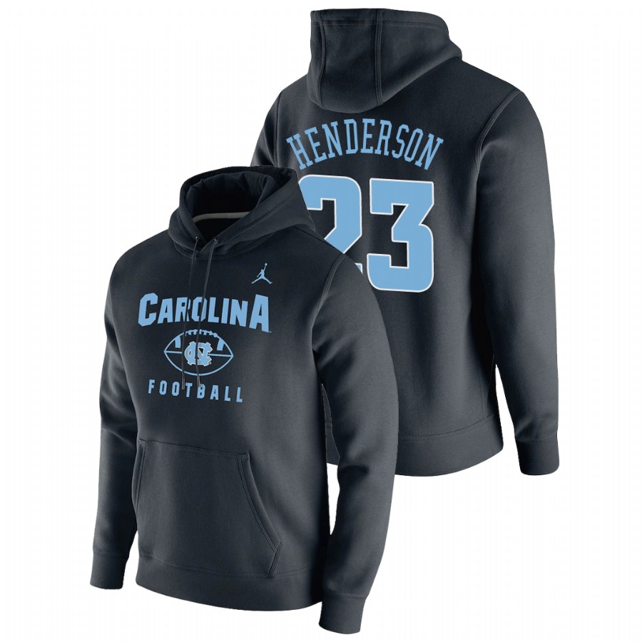 men's north carolina tar heels josh henderson pullover football black oopty oop hoodie