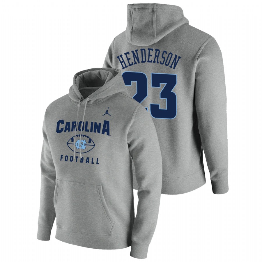 men's north carolina tar heels josh henderson pullover football gray oopty oop hoodie
